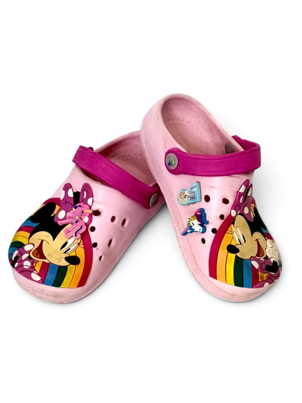 Minnie Mouse Rainbow Crocs With Croc Decorative Charms